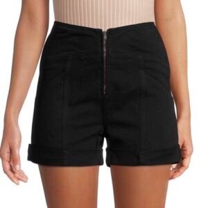 NEW IRO BLACK HIGH-WAISTED DENIM SHORTS